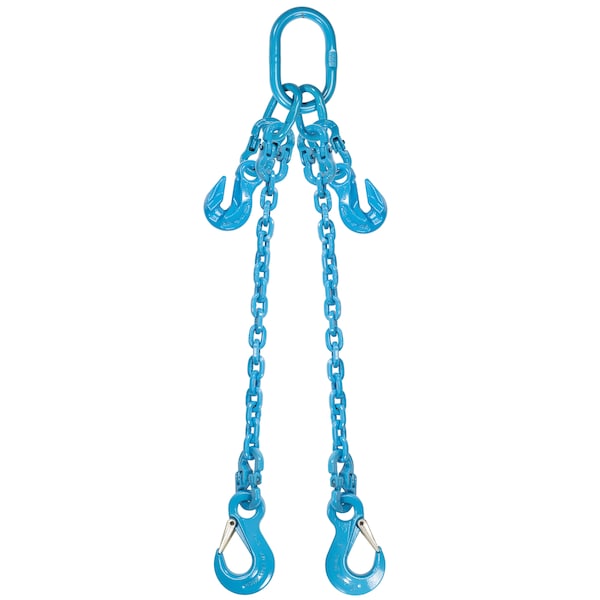 1/2" x 10', Pewag Adjustable 2Leg Chain Sling w/ Sling Hooks-Grade120